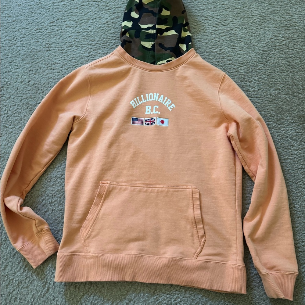Billionaire Boys Club Orange Hoodie with Camouflage Hood
